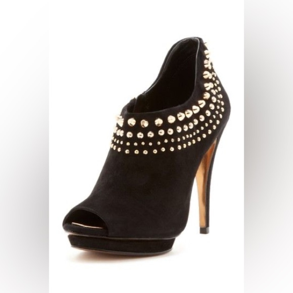 Black and Gold Studded Women's Heels